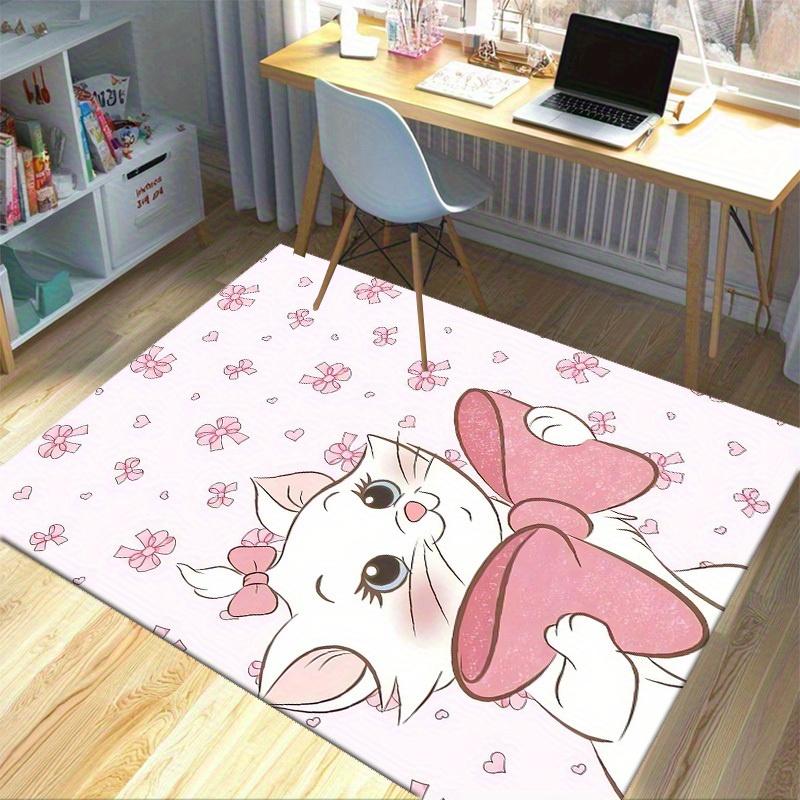 1pc, Pink Bowknot Heart Home Decor Rug - Cute Cat Design for Living Room, Bedroom, Office Carpet, Outdoor Mat, Gift IdeaP196