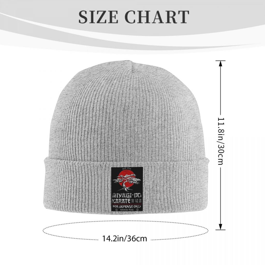 Karate Logo Warm Knitted Cap Fashion Bonnet Hat Autumn Winter Outdoor Beanies Hats for Men Women Adult