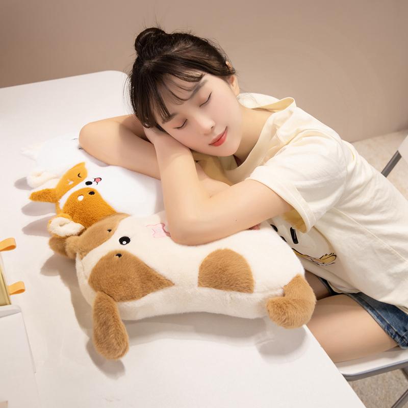 60Cm Dogs Cats Plush Pillow Stuffed Cartoon Animal Long Bolster Back Support Plushie Sofa Chair Decor Friend Gift