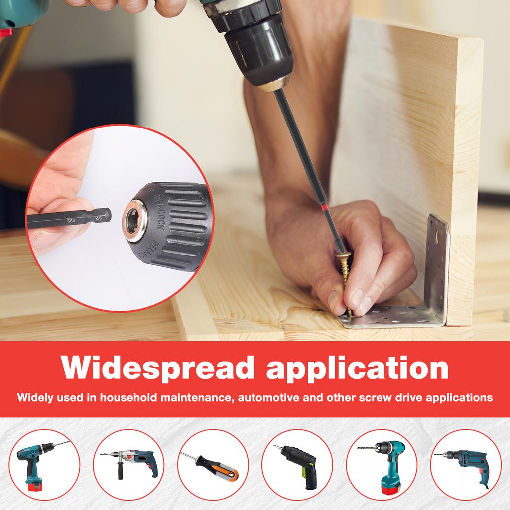 10PCS S2 Steel Magnetic Screwdriver Drill Bit Set Strong Adhesion Magnetic Electric Screwdriver Set Efficient Torque for Metal