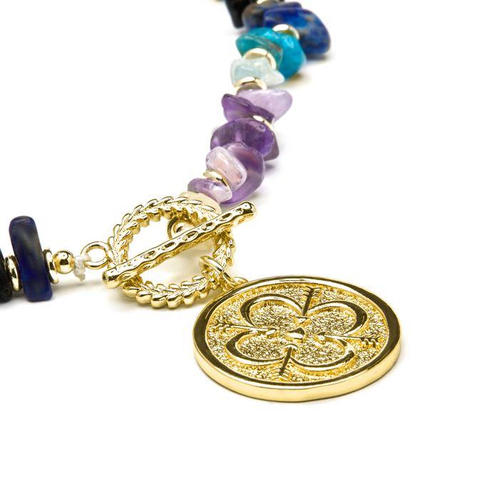 Collier Luxenter en Fluorite finie en or jaune 18 carats - Diri