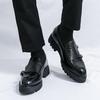 Men's Summer Slip-On Leather Loafers - Casual, Thick Sole, Height-Boosting Moccasins