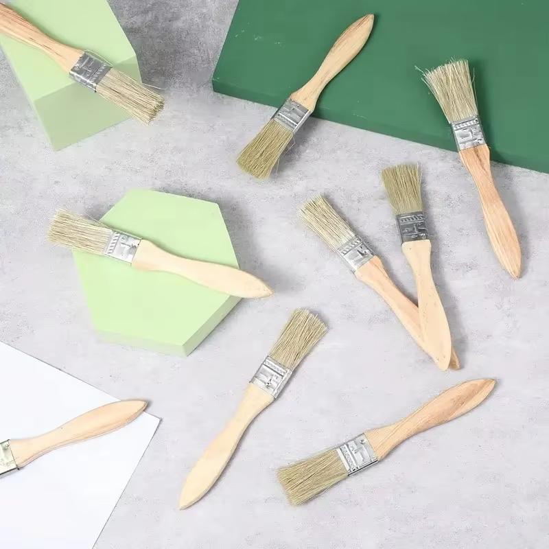 5-20pcs Pig Mane Paint Brush For Art Handicrafts Plastering Painting Application Wooden Handles Tool Household Cleaning Brush