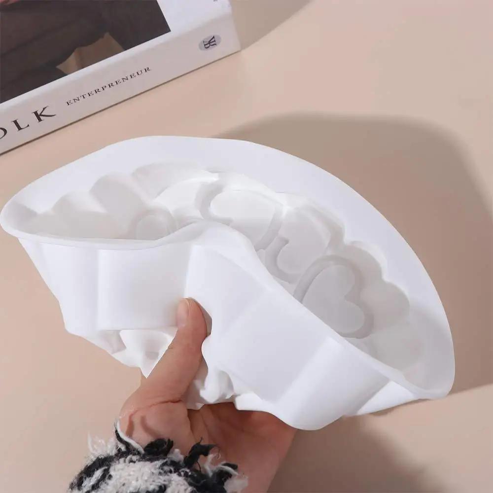 Bakeware Accessories 6 Inches Heart Silicone Molds Easy To Demold White Pastry Baking Pan Not Fading Round Cake Mould Kitchen
