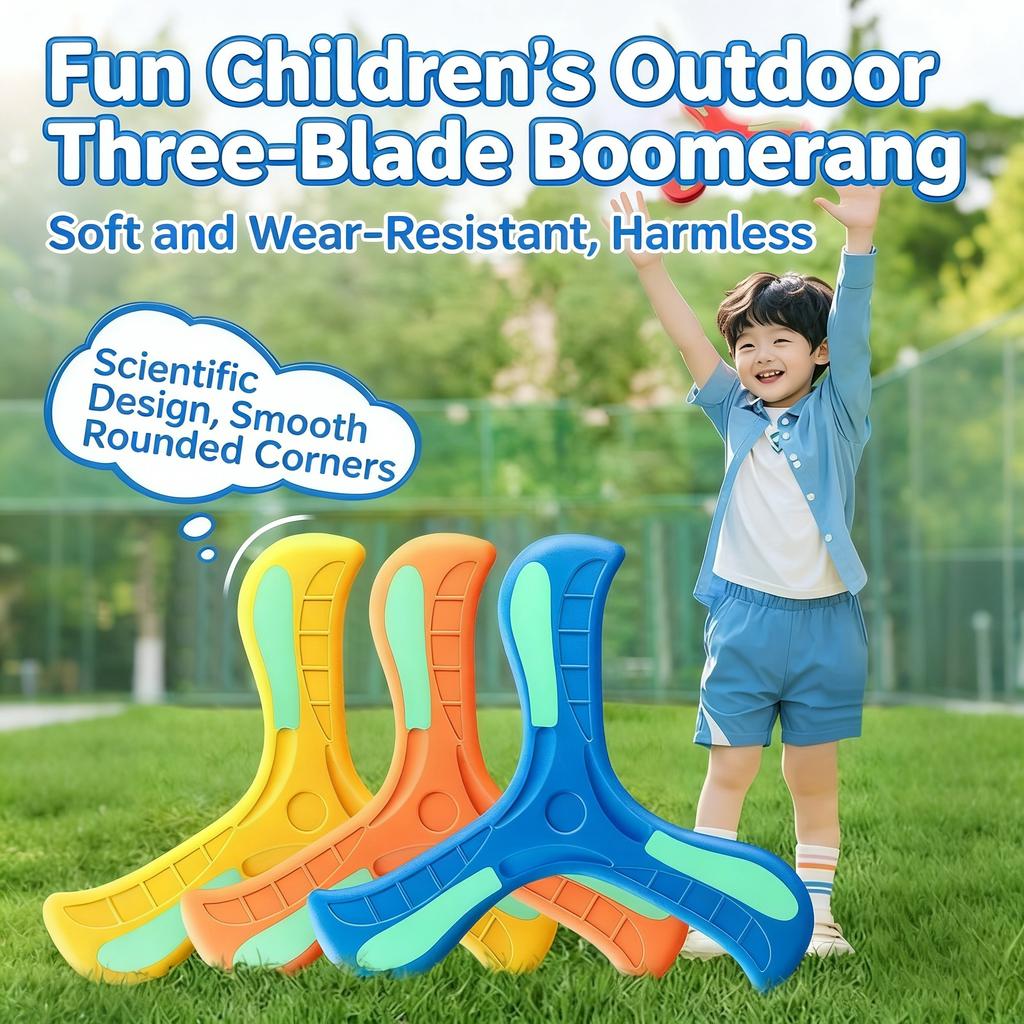Luminous Boomerang Toy Three-leaf Returning Flying Disc Safe Soft Outdoor Sports Game for Kids Adults Parent-Child Interaction 6