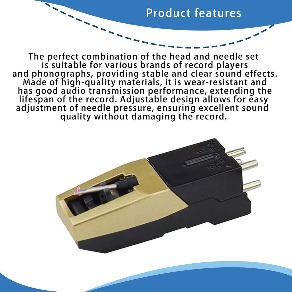 High Fidelity Phonograph Cartridge Kit Record Player Needle Set with Diamond Tip for Enhanced Sound Quality Accessories