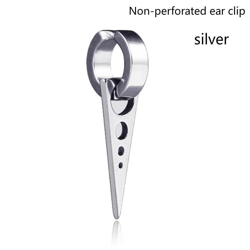 

Модні сережки-гвоздики із титановою сталлю, трикутники, чоловічі чорні сережки-гвоздики без пірсингу, 1 шт. silver Non-porous