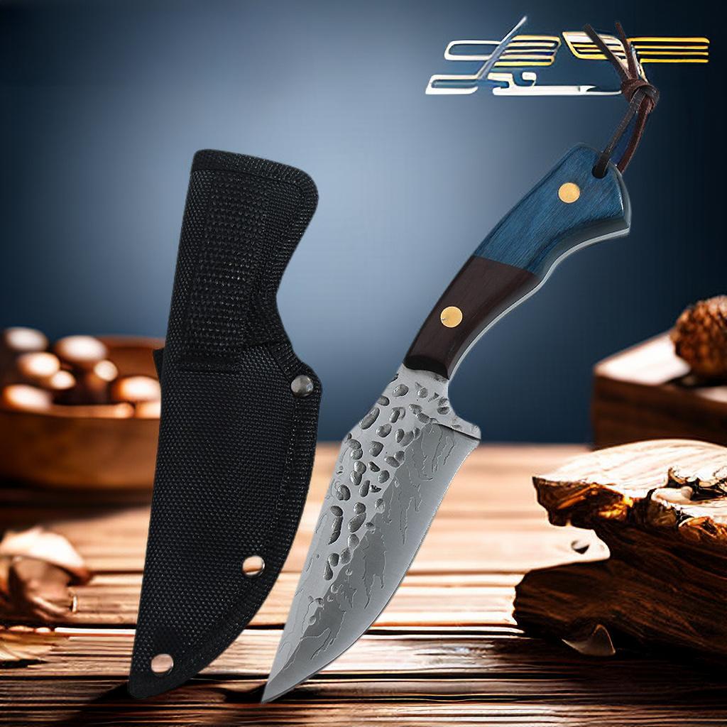 Forged Boning Knife Stainless Steel Butcher Meat Cleaver Knife Handmade Slicing Kitchen Knives With Oxford Cloth Sheath