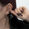 Gothic Black Star Drop Earrings Punk Crystal Heart Dangle Earrings Fashion Creative Ear Buckle Women Party Jewelry Accessories