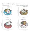 White Rabbit & Cat Coffee Bath Drip Oil Brooch - Creative Versatile Badge
