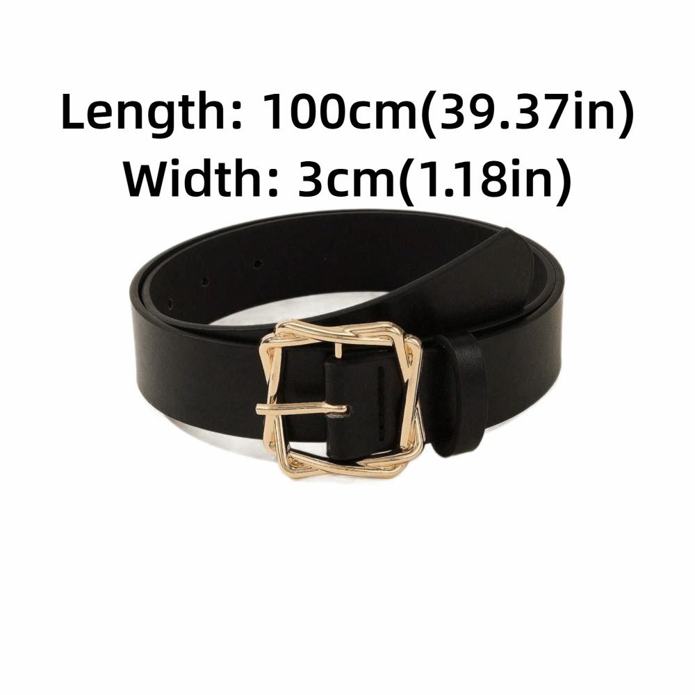 Adjustable PU Leather Belt Black Jeans Belt Fashion Women's Belts for Jeans Dresses Decoration
