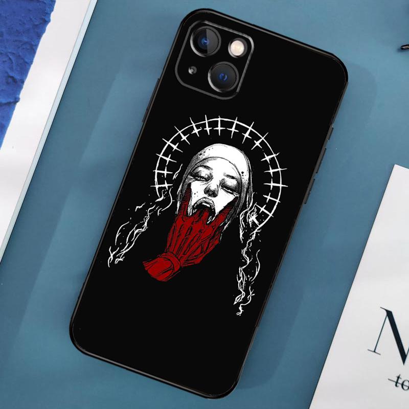 Satan Satanic Nun Phone Case For iPhone 15 14 Pro Max 11 13 12 Mini X XR XS Max SE 2020 7 8 Plus Cover Capa