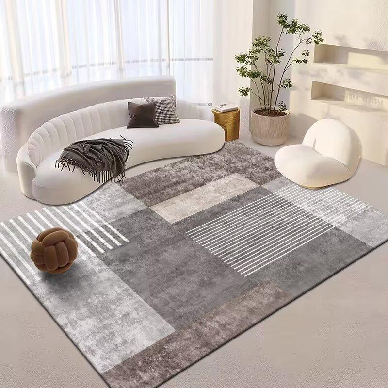 Geometric Circle Print Carpet Minimalist Style Sofa Coffee Table Home Decoration Rug Non-slip Floor Mat Bedroom Bedside Mat