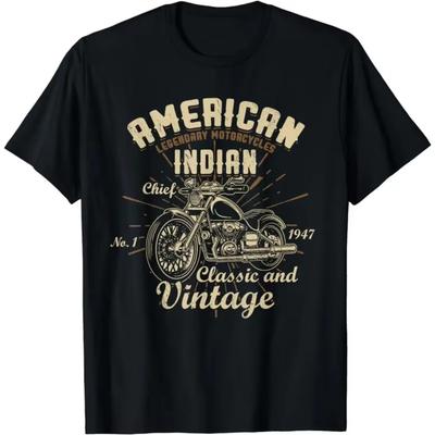 Birthday Gift Retro Vintage American Motorcycle Funny Old Biker T-Shirt Unisex Style Shirts for Women Men Clothing Streetwear
