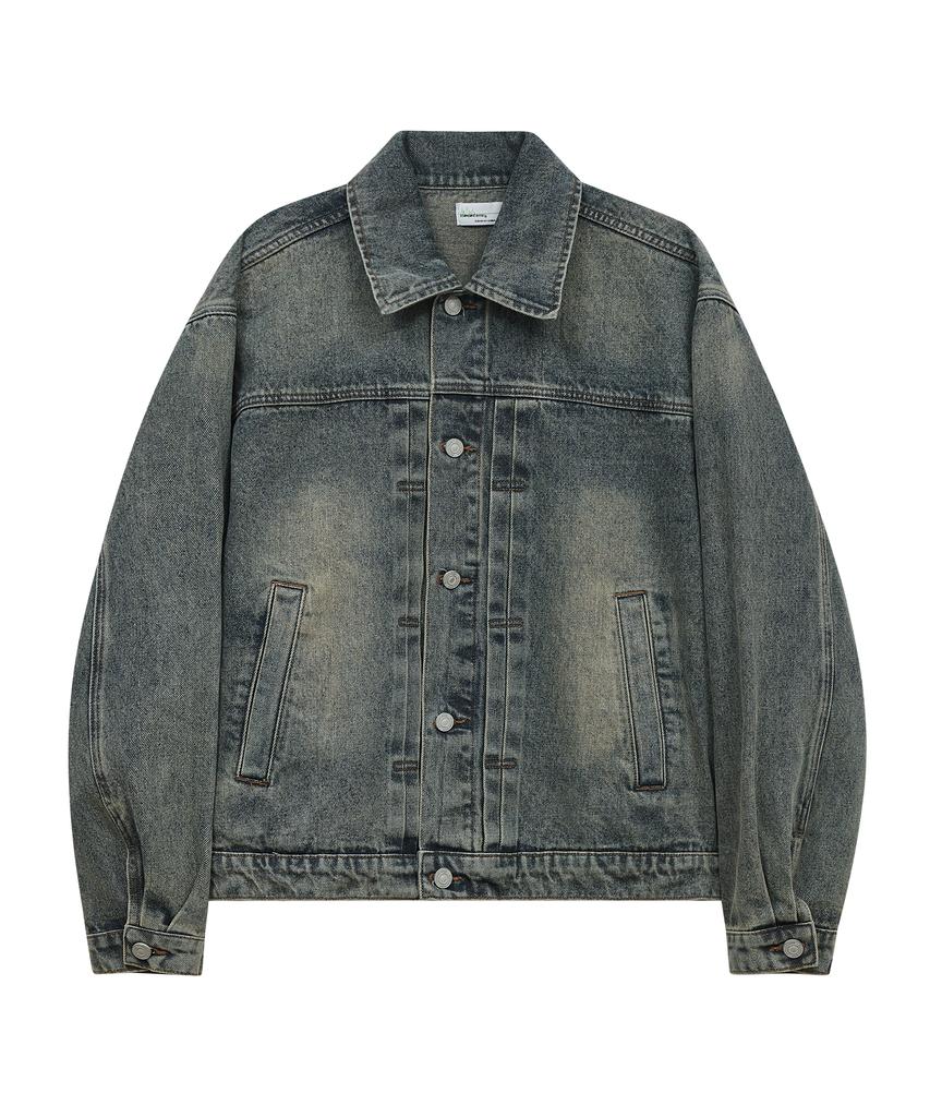 Standarderror 87-Stan120 [Newtro] Solid Washed Holder Denim Jacket Vintage Yellow