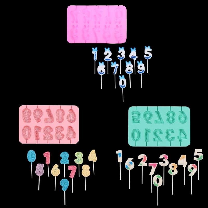 Fun DIY Number Cake Pop Candle Lollipop 0-9 Silicone Molds Set Great for All Occasions DIY Gifts