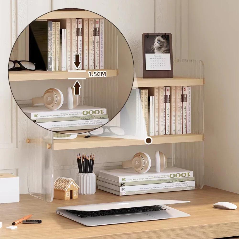 Desktop Storage Rack Office Supplies Organizers 3 Layers Acrylic Bookshelf Desk Holder Dormitory Book Shelf Kitchen Storage Rack