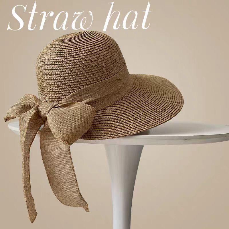 2025 Outdoors Straw Hat Summer New Hollow Ted Sun Protectionand Sunshade Hat for Women's Leisure VersatileSmall Fresh Fashion