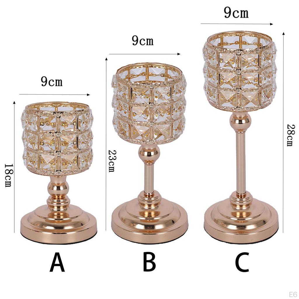 Crystal Holder ,Modern Stand, Wedding Tealight for Party Holiday Desktop Decoration