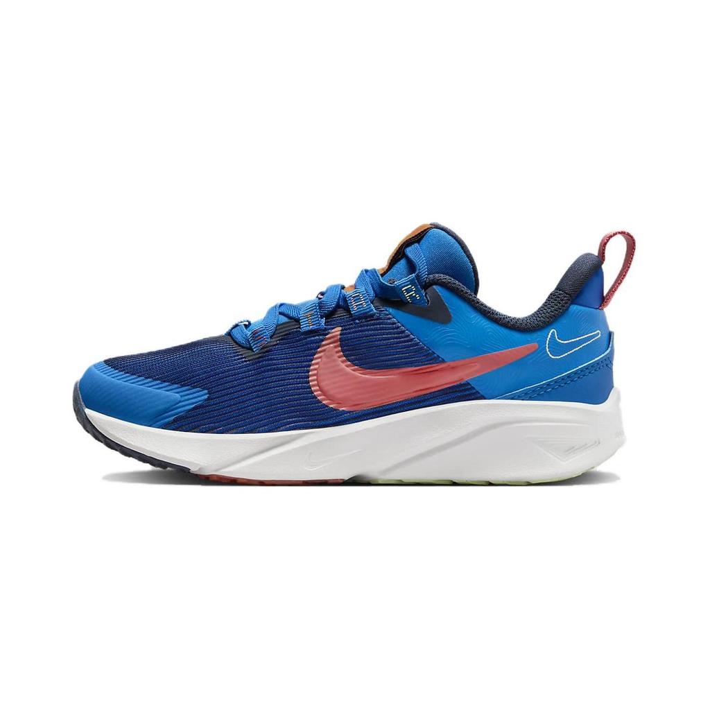 Nike Star Runner 4 Cushioning Non-Slip Breathable Low-Top Running Shoes Kids Sneakers Blue DZ4491-400