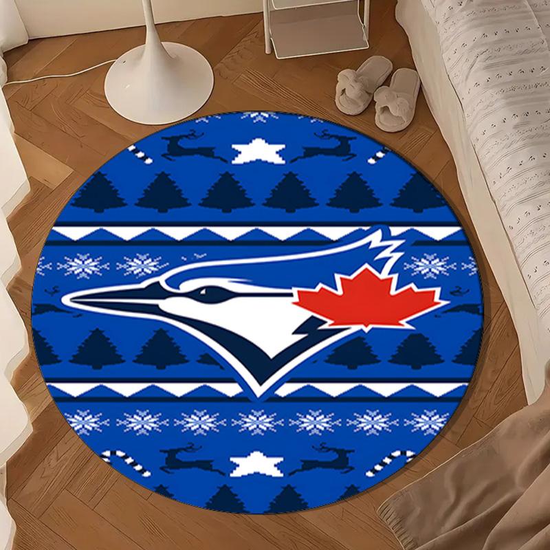 Blue Jays Logo Round mat, Anti-slip Circle Carpet Chair rug For livingroom,Bedroom, doormat home decor Gift Christmas Gifts
