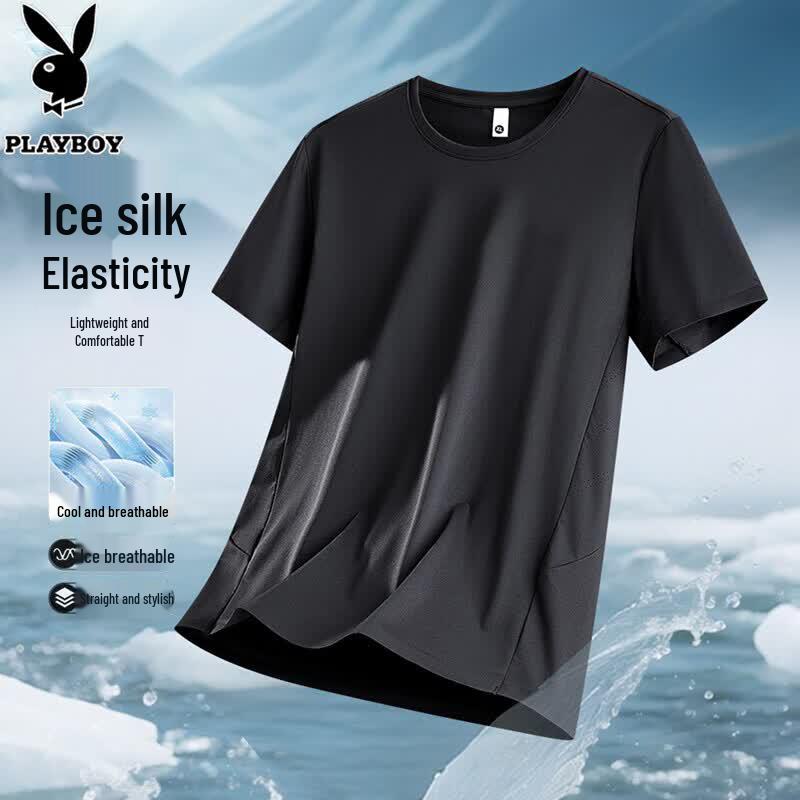 Playboy Men s Ice Silk Quick Dry Sports T-Shirt 4XL