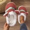 Christmas Reindeer Home Cotton Slippers Cartoon Cute Warm Home Plush Slippers Indoor Comfortable Floor Anti Slip Cotton Slippers
