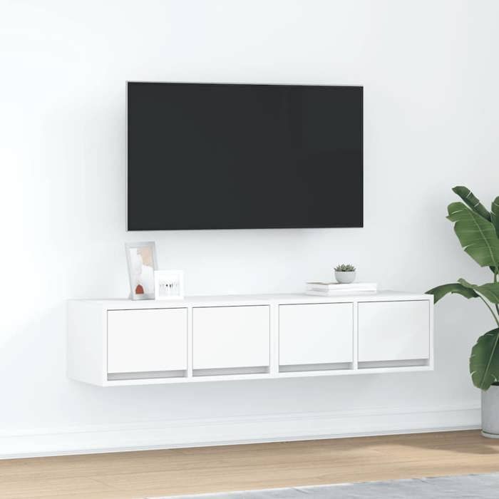 VidaXL Meubles TV 2 pcs blanc 60x31x25,5 cm bois d'ingénierie, banc TV, meuble hifi, centre de divertissement, buffet TV, 861491