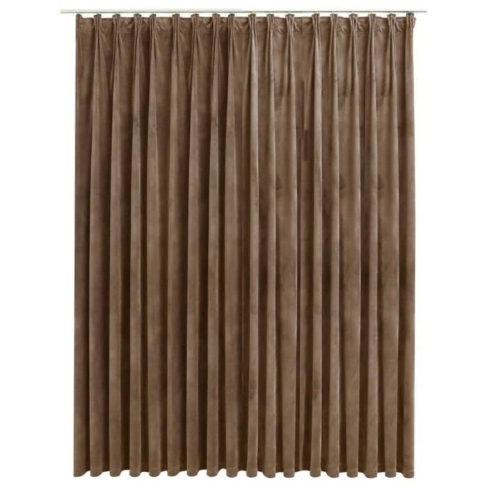 VidaXL Rideau occultant avec crochets Velours Beige 290x245 cm
