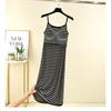 Chest Pad Modal Suspender Skirt Plus Size Slimming Chest Cotton One-Piece Bottoming Underdress Ice Silk Stripe Mid-Length Nightdress