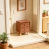 1:12 Scale Doll House Bedside Cabinet Natural Wood Furniture Model Figurine For Realistic Display Scene Arrangemetn