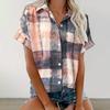 Stile Hawaiano Stampa 3D Monopetto Donna Camicia Hawaiana Moda Collo a Revers T-Shirt Estiva Manica Corta Donna