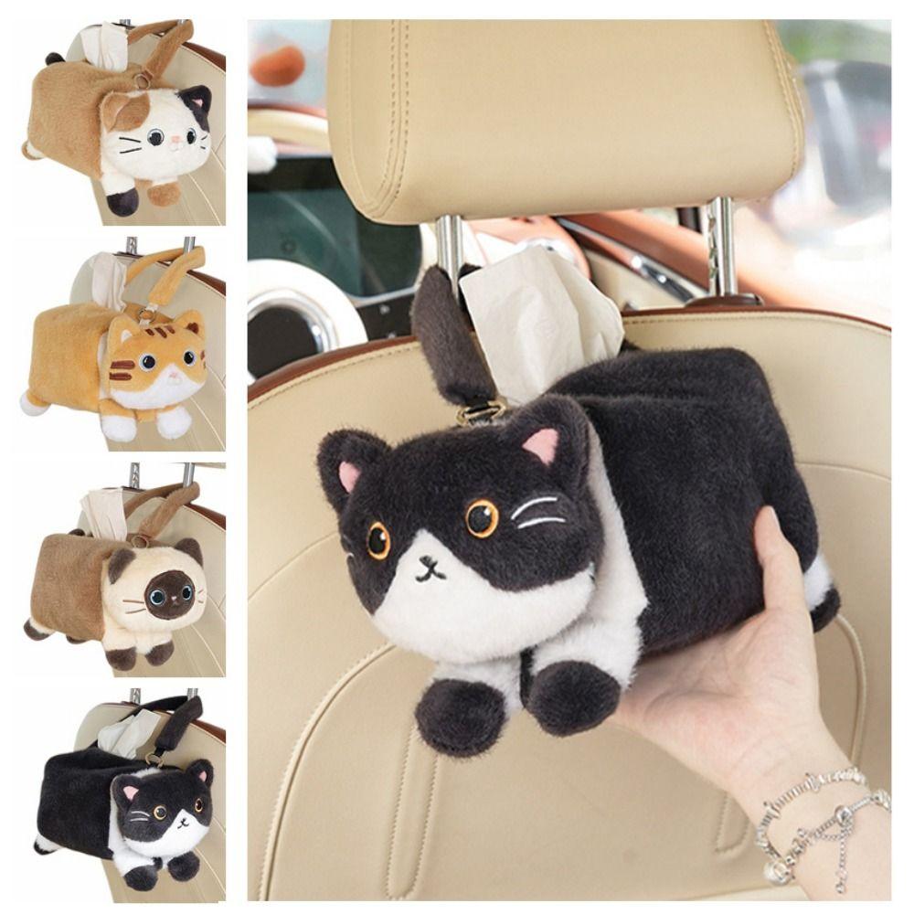 Cartoon Car Seat Tissue Box Cat  Shape Paper Towel Dispenser  Car Interior Decor