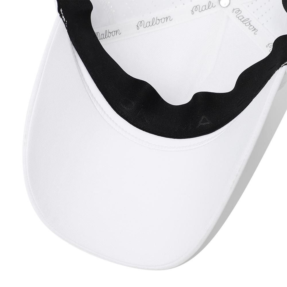 MALBON GOLF Performance Stretch Perforated Ball Cap White