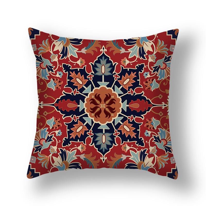 New Persian Carpet Pillowcase Holiday Decorative Pillow Short Plush Cartoon Print Sofa Pillow
