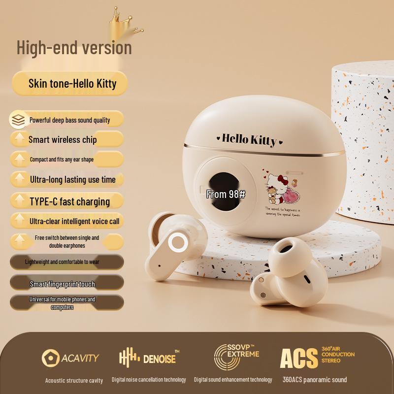 New M41 True Wireless Bluetooth Headphones - Transparent In-Ear Design, Smart Display, Noise Cancelling, Long Battery Life