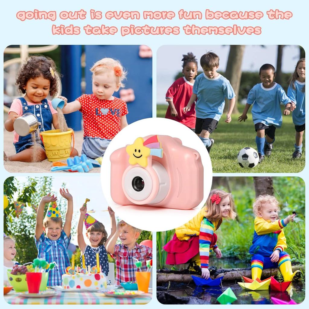 Kids Camera, Christmas Birthday Gifts for Boys Age 3-9, HD Digital Video Cameras for Toddler, Portable Toy for 3 4 5 6 7 8 Year Old Boy with 32GB SD