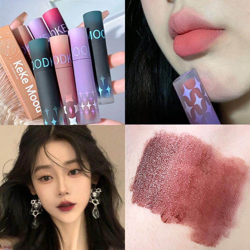 Duivenbloedrood Matte Lippenstift Waterdicht en Langhoudend Blauwe Gothic Lipgloss Sexy Punk Zwarte Lip Tint Donkere Lipcrème Make-up