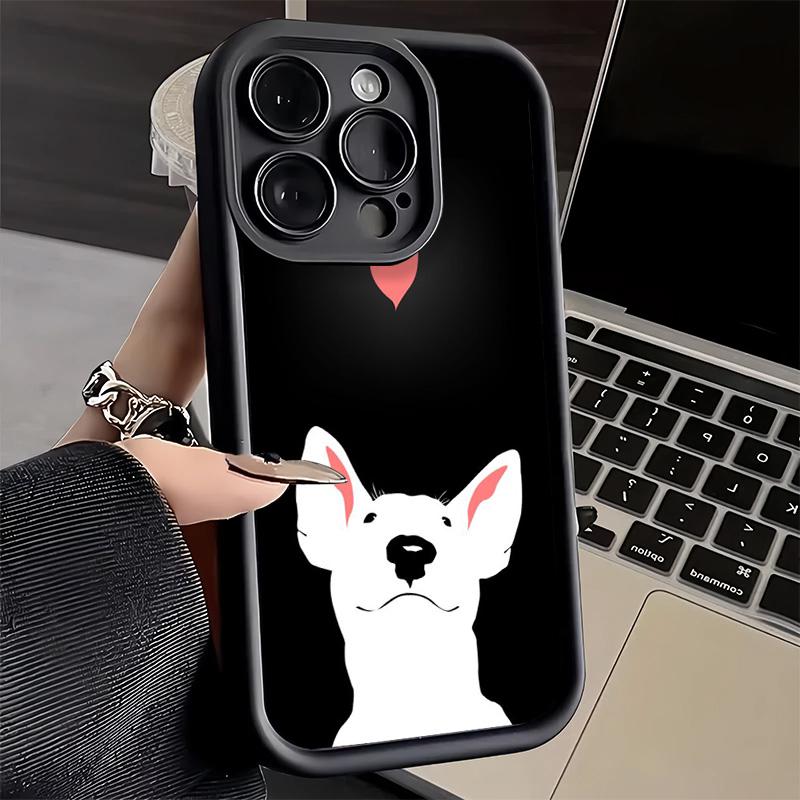 Phone Case for iPhone 17 Air 16E 15 16 Pro Max Bull Terrier Dog Cute Puppies Cover 14 Plus 13 12 Mini Soft Shell Silicone Fundas