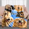 1PC Custom Name Dogs Circle Sky flannel blanket versatile,all-season throw suitable for the living room,bedroom,camping,travel,and gift