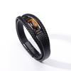 Mens Multi-Layer Leather Bracelet With Tigers Eye Stone Magnetic Clasp Geometric Style Unisex Jewelry
