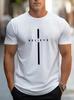 Men's BELIEVE Pattern T-Shirt- Black with White Print, Regular Fit Casual Summer