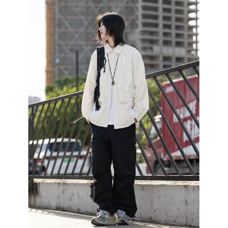 2024 dopisní košile s dlouhým rukávem Japonský hongkongský styl volná košile pro chlapce léto trendy všestranný ležérní kabát