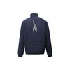Reebok Simple Windbreaker Woven Stand Collar Zipper Design Work Long Sleeve Jacket Unisex Jacket Navy-Blue 25SRE103UGN2