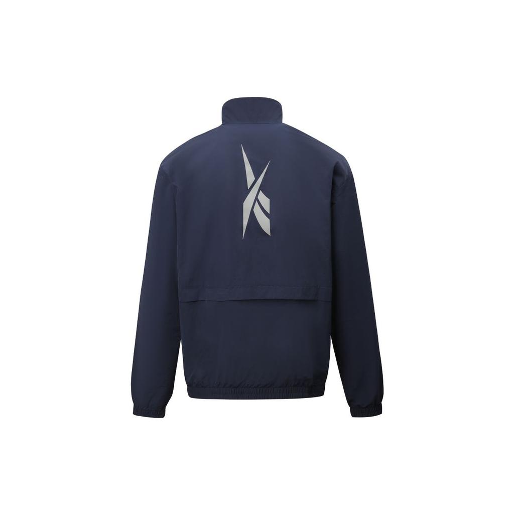 Reebok Simple Windbreaker Woven Stand Collar Zipper Design Work Long Sleeve Jacket Unisex Jacket Navy-Blue 25SRE103UGN2
