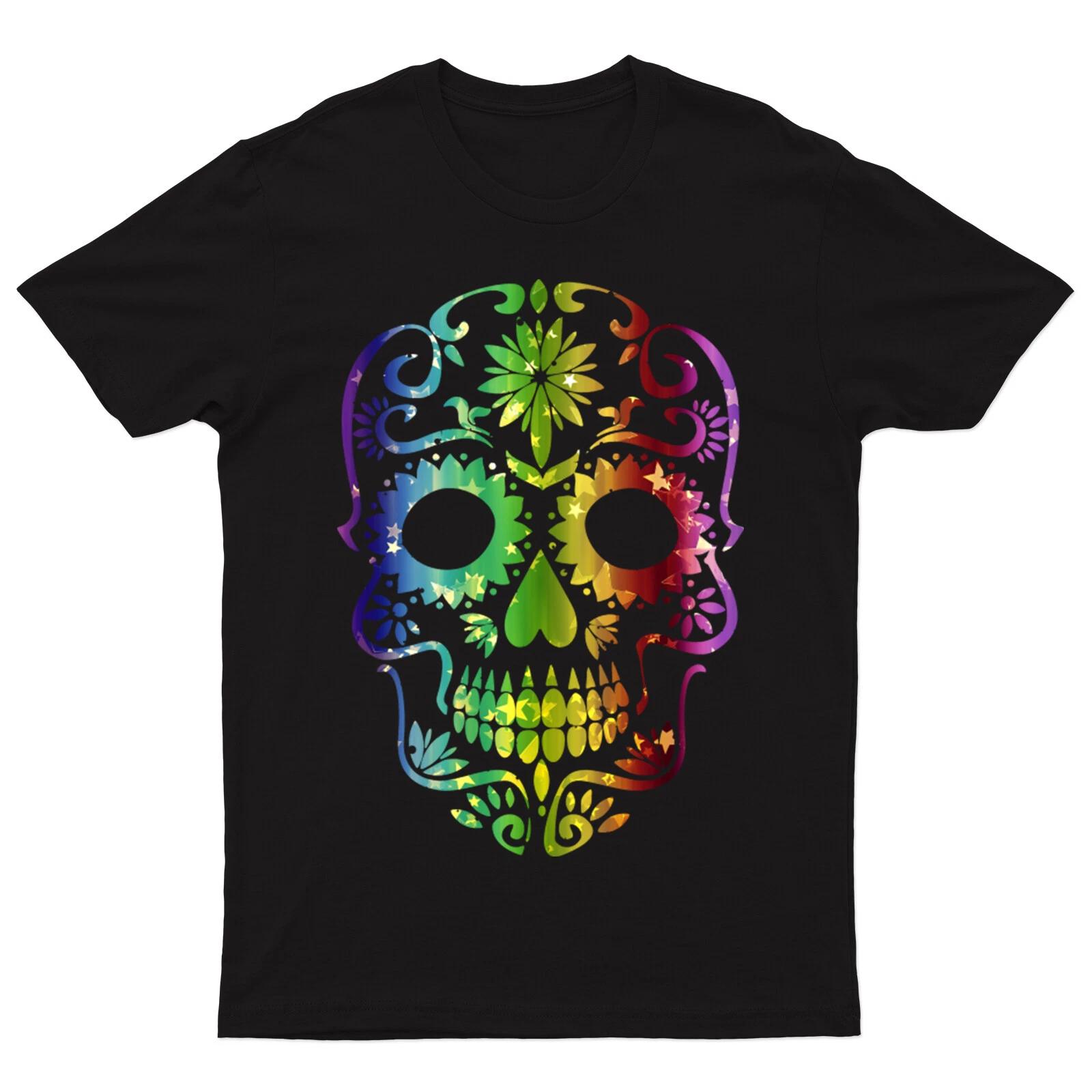Day Of The Dead Mexican T shirt Sugar Skull dia de los muertos Gothic #V#DD197 L