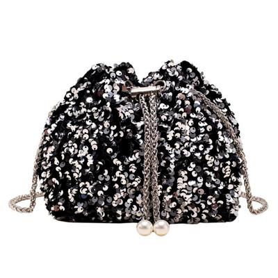 [ideastore] Sequin Bag, Cute, Compact, Party Bag for Women (Silver)