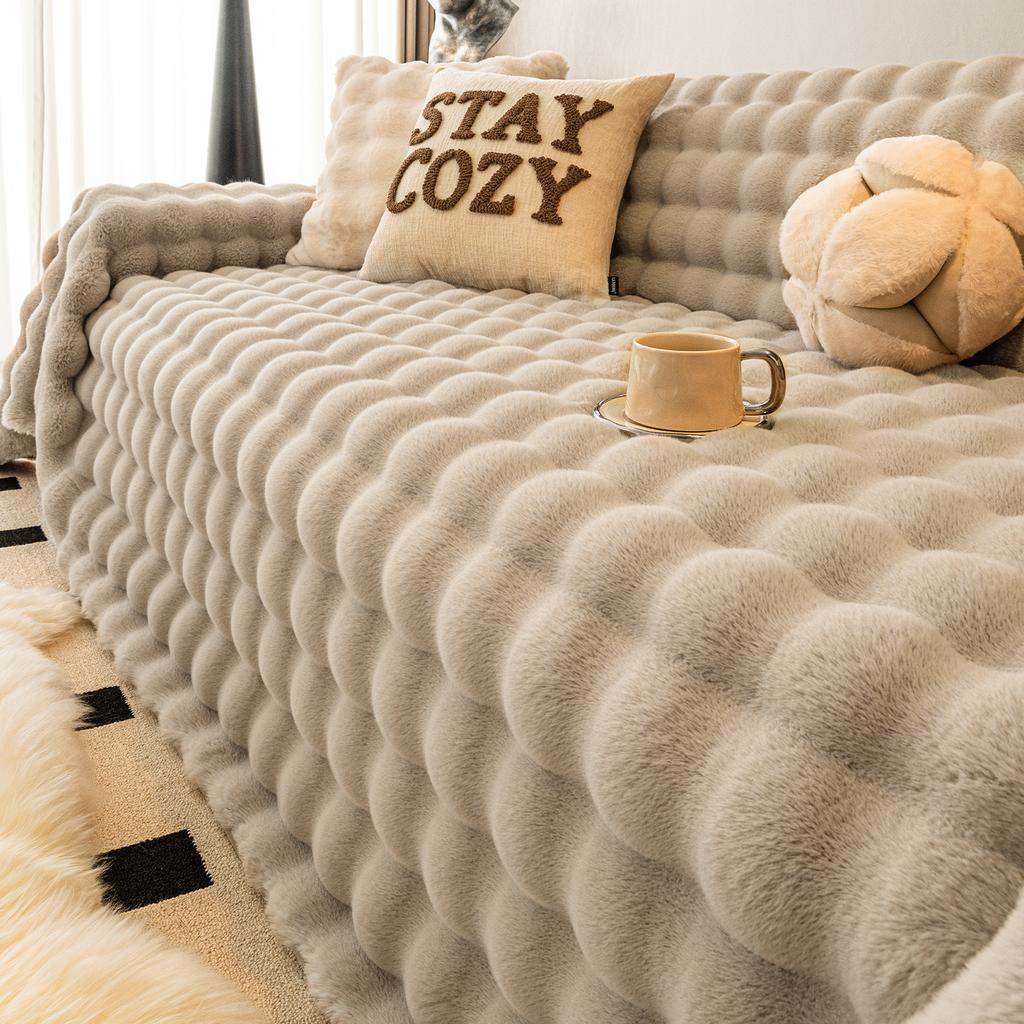 New Cream Style Sofa Cover Cloth Autumn and Winter Sofa Towel Full Cover Thickened Plush Cushion Anti-cat Scratch Cover Blanket