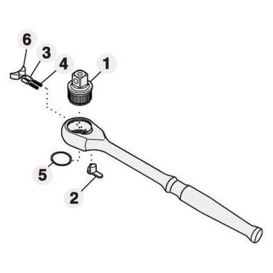 

Tone Stainless Steel Ratchet Handle Repair Drive RK-SRH3H Kit, 9.5mm (3/8 )