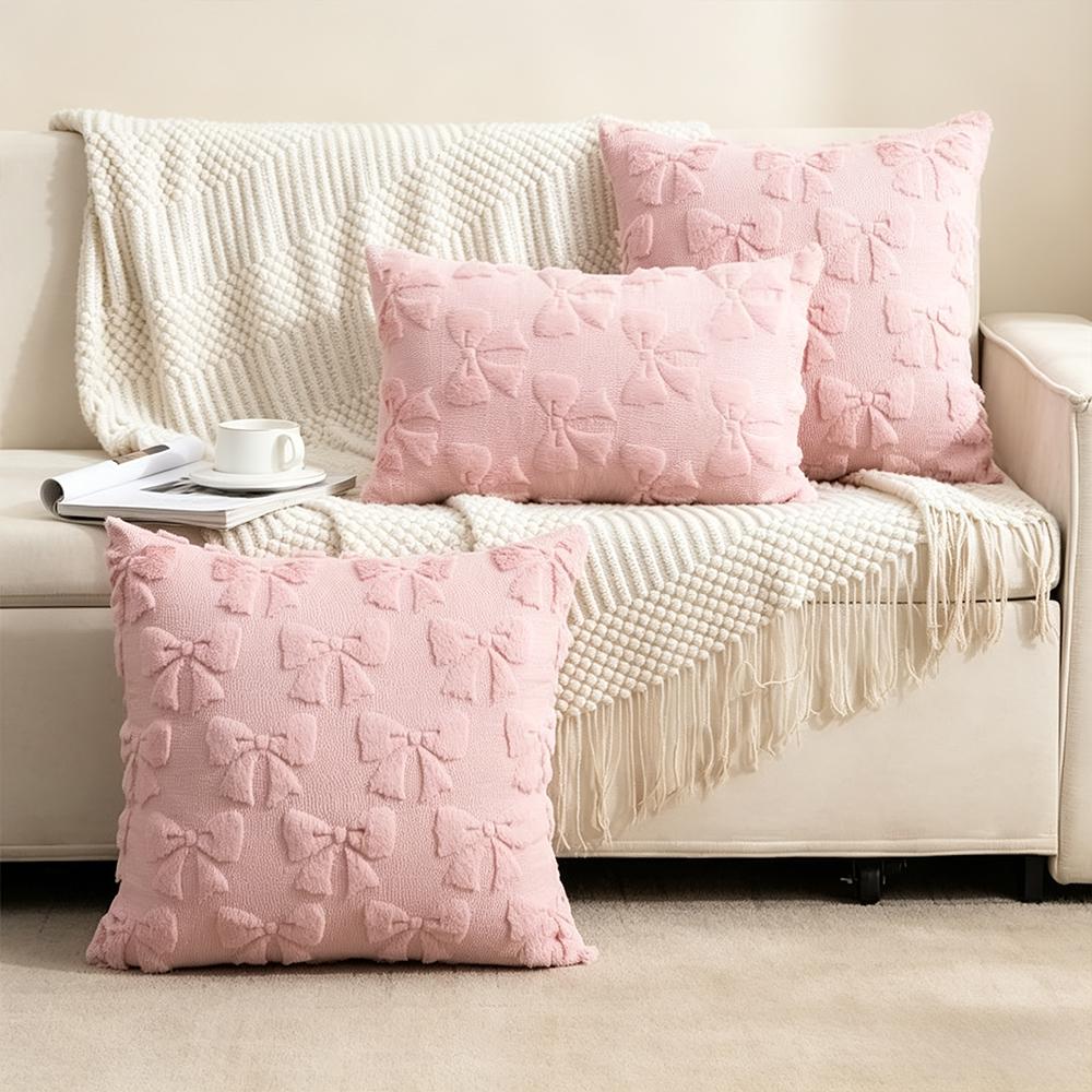 45x45cm/40x40cm Cute Pink Pillow Cover Sweet Girly Throw Pillowcase Insta Style Decorative Cushion Cover for Sofa Bedroom